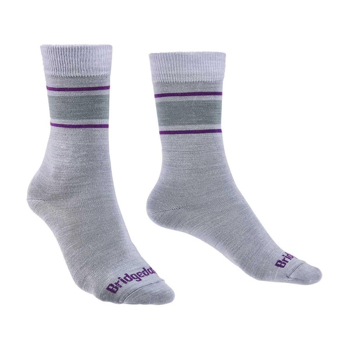 Ponožky Bridgedale Everyday Ultralight MP Boot W light grey/purple Bridgedale 10024497 L-11