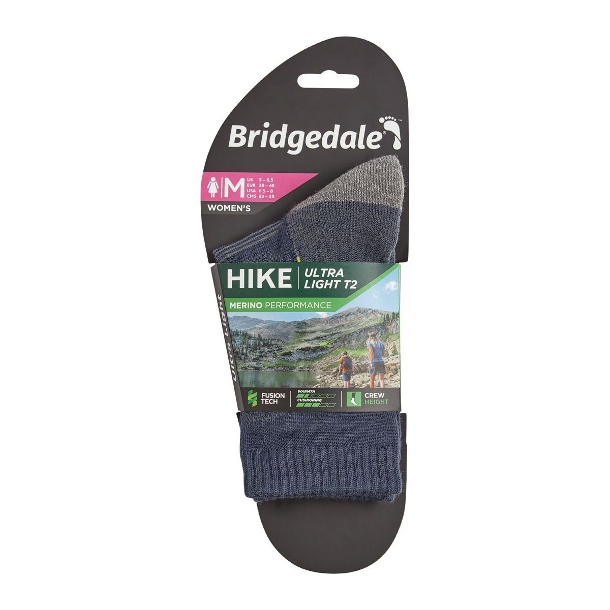 Ponožky Bridgedale Hike UltraLight T2 MP Crew W denim Bridgedale 10024519 L-11