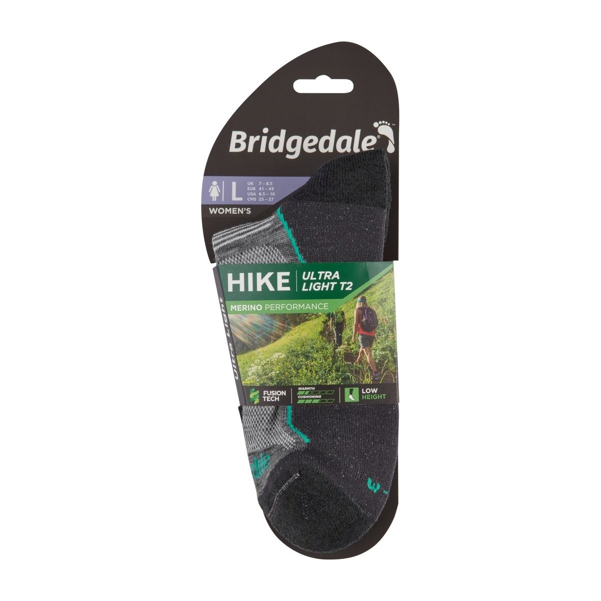 Ponožky Bridgedale Hike UltraLight T2 MP Low W grey/surf Bridgedale 10024517 L-11