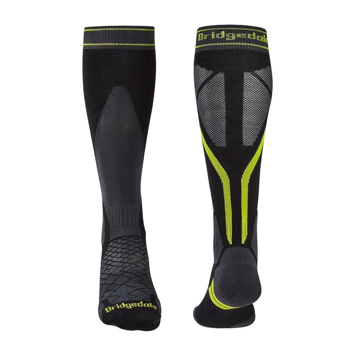 Podkolenky Bridgedale Ski Lightweight MP Over Calf black/lime Bridgedale 10024537 L-11