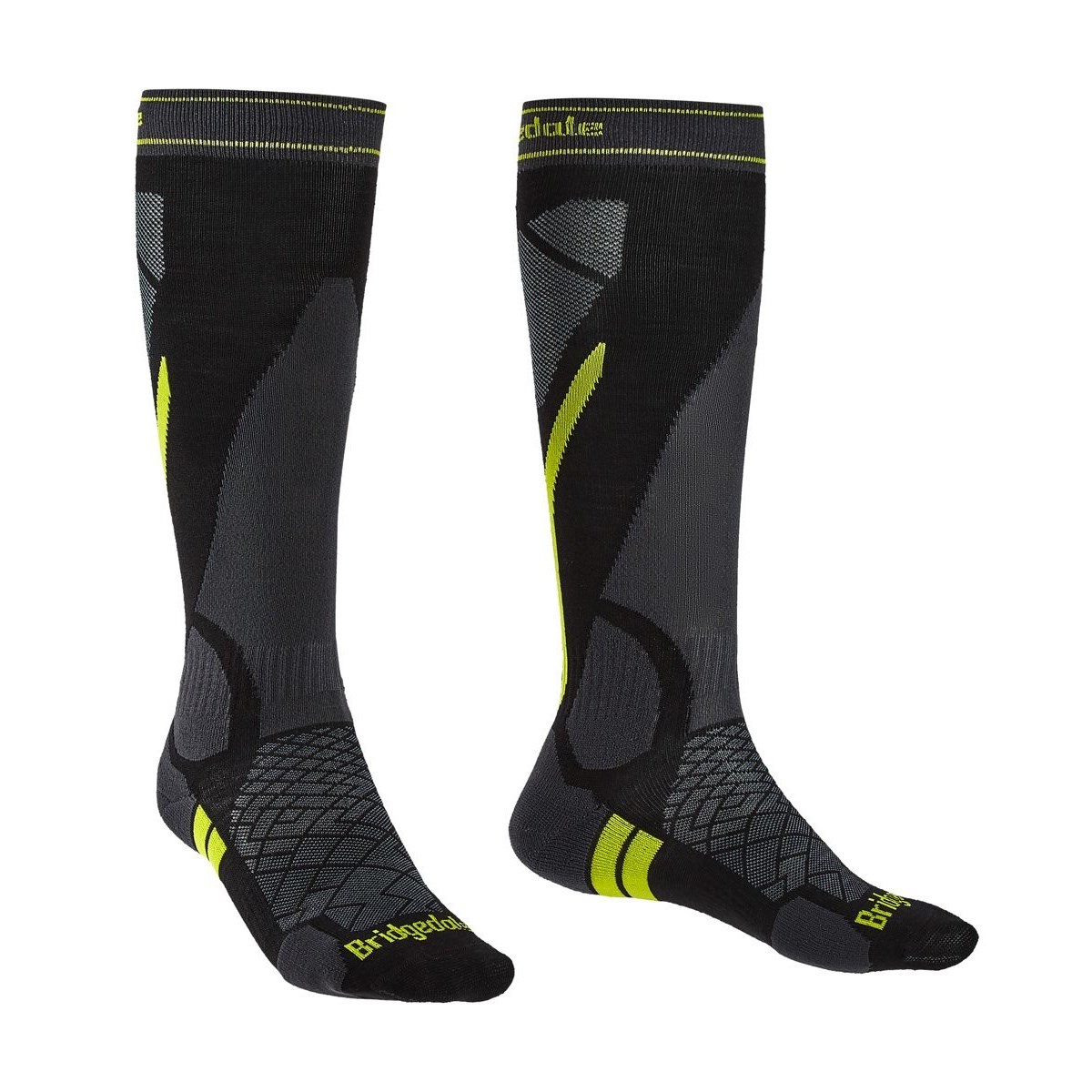 Podkolenky Bridgedale Ski Lightweight MP Over Calf black/lime Bridgedale 10024537 L-11