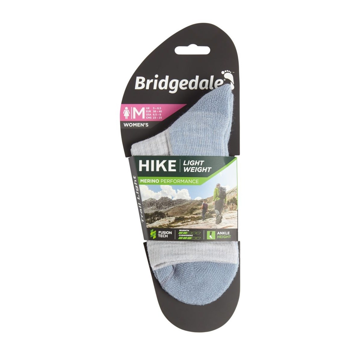 Ponožky Bridgedale Hike Lightweight MP Ankle W grey/smoky blue Bridgedale 10017736 L-11