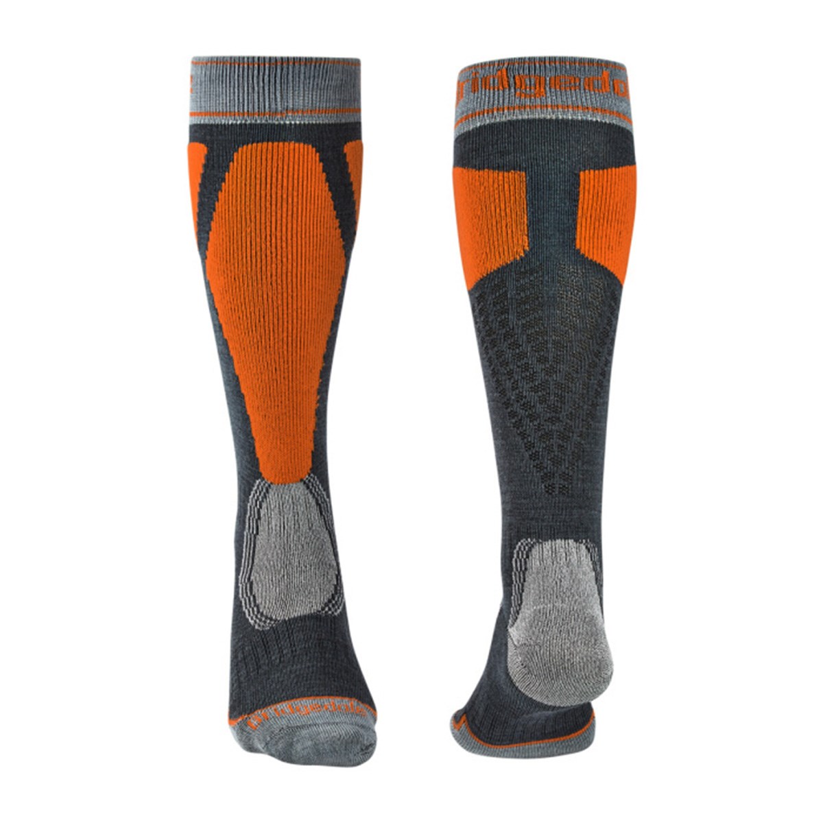 Podkolenky Bridgedale Ski Easy On ME Over Calf gunmetal/orange Bridgedale 10024483 L-11