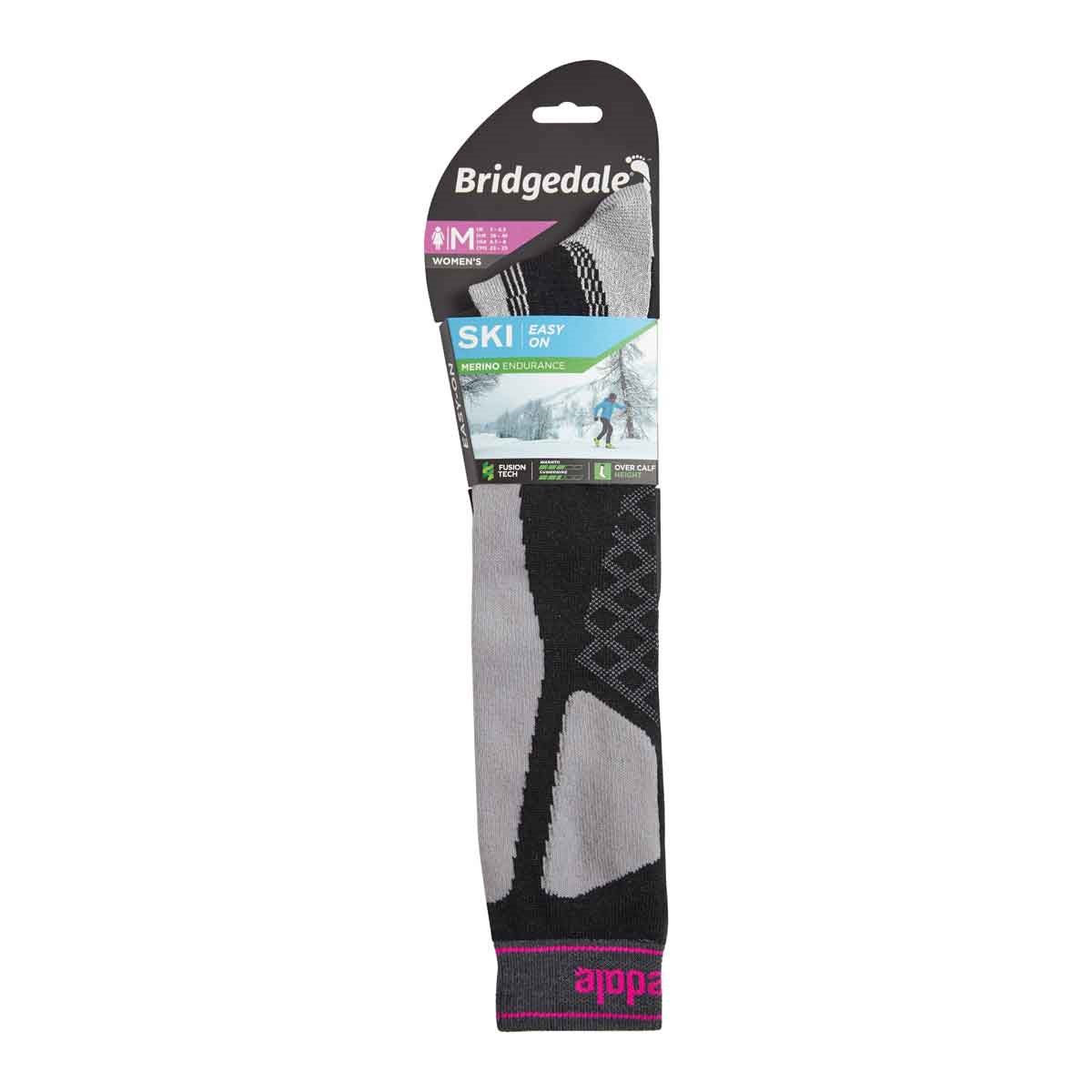 Podkolenky Bridgedale Ski Easy On ME Over Calf W black/light grey Bridgedale 10024486 L-11