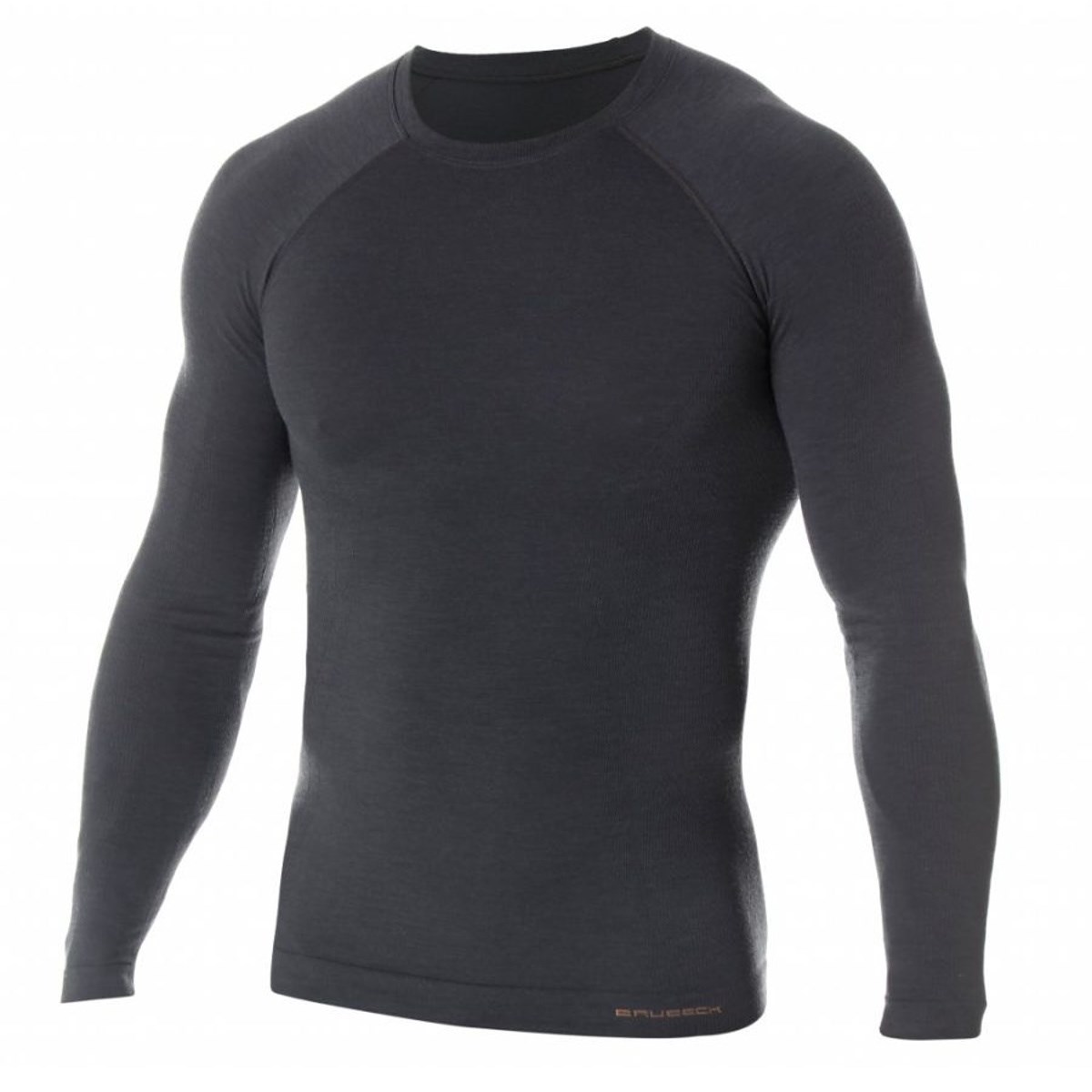 Triko Brubeck Active Wool Long Sleeve Shirt graphite Brubeck 10025341 L-11