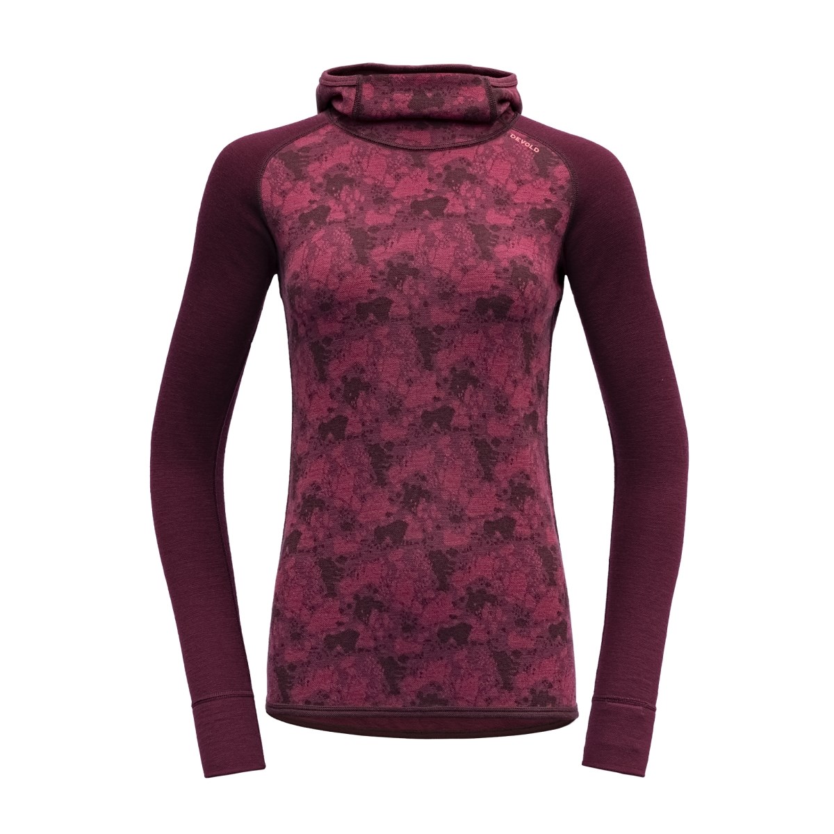Triko Devold Kvitegga Hoodie W beetroot Devold 10022771 L-11