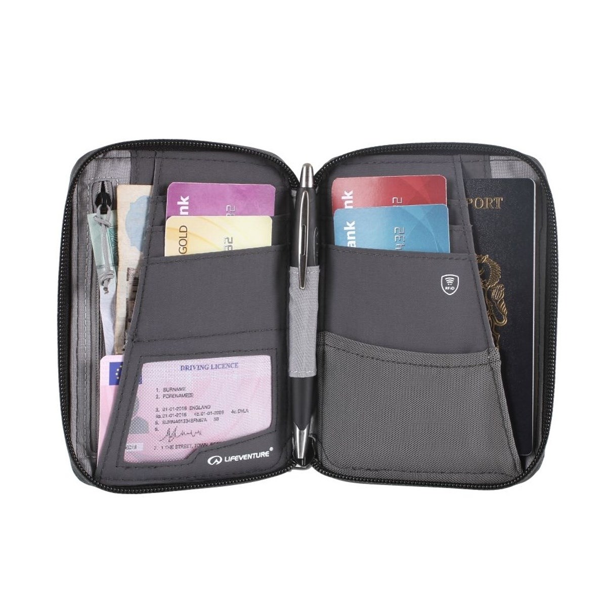 Peněženka Lifeventure RFID Mini Travel Wallet Recycled grey Lifeventure 10020056 L-11