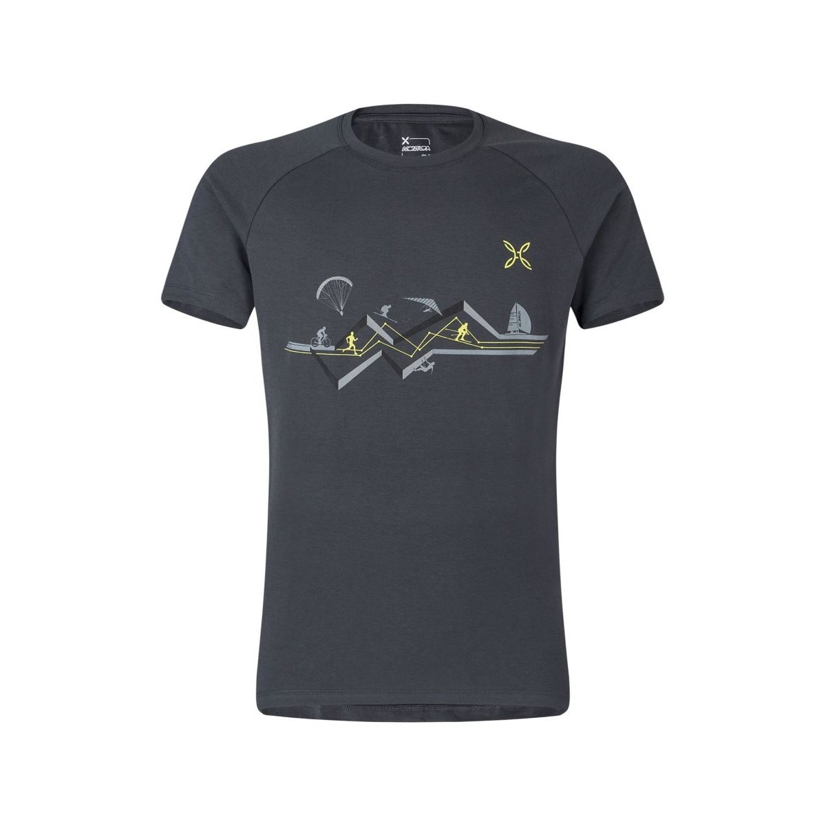 Triko Montura Sporty 2 T-shirt gunmetal grey/neon yellow Montura 10024450 L-11