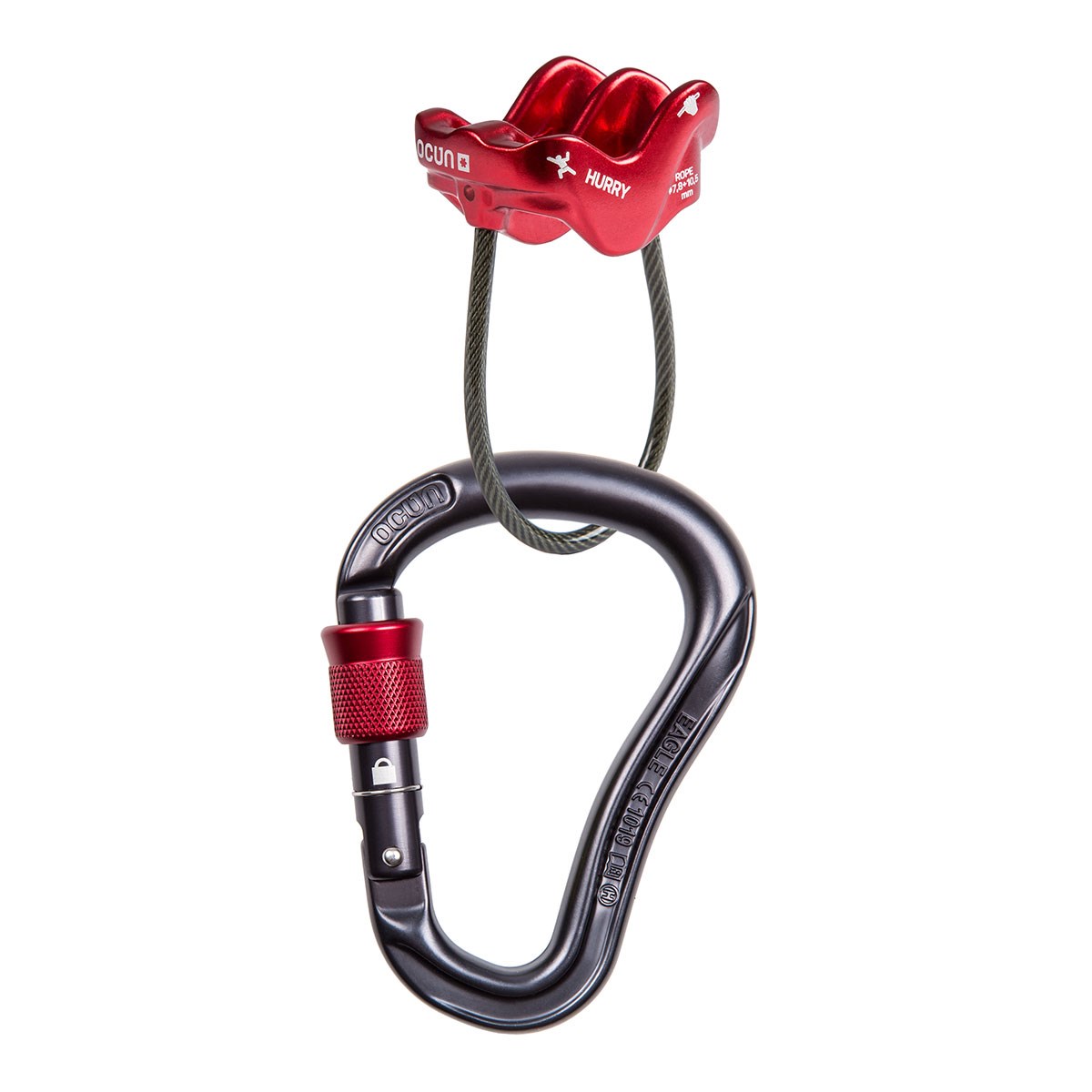 Set jistící Ocún Belay set Eagle / Hurry antracit/red Ocún 10004705 L-11