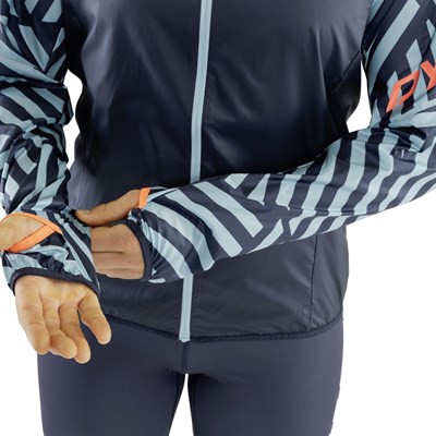 Bunda Dynafit Trail Graphic Wind JKT W marine blue/razzle dazzle