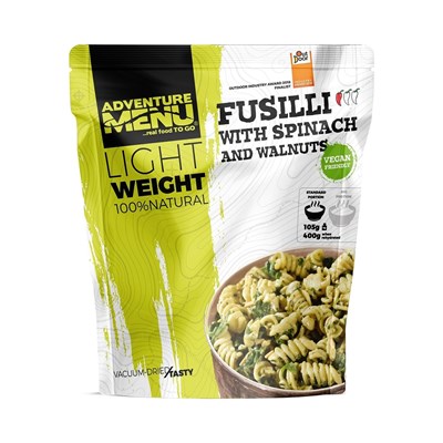 Hlavní jídlo Adventure Menu Fusilli se špenátem a vlašskými ořechy 105/400g
