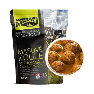 Hlavní jídlo Adventure Menu Masové koule s basmati a rajskou omáčkou 400g