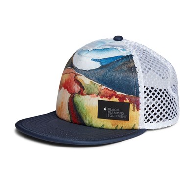 Čepice Black Diamond Hideaway Trucker trail print/steel grey