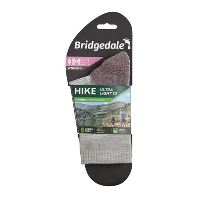 Ponožky Bridgedale Hike UltraLight T2 MP Crew W aubergine