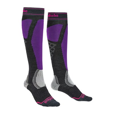 Podkolenky Bridgedale Ski Easy On MP Over Calf W graphite/purple