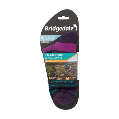 Ponožky Bridgedale Trail Run Ultra Light T2 MS 3/4 Crew W damson