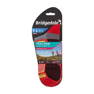 Ponožky Bridgedale Trail Run Ultra Light T2 CS 3/4 Crew red