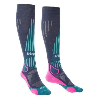 Podkolenky Bridgedale Ski Lightweight MP Over Calf W dark denim/pink Bridgedale 10035136 2