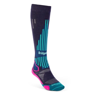 Podkolenky Bridgedale Ski Lightweight MP Over Calf W dark denim/pink Bridgedale 10035136 3