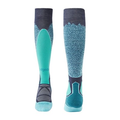 Podkolenky Bridgedale Ski Midweight MP Over Calf W dark denim/aqua