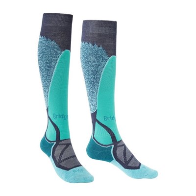 Podkolenky Bridgedale Ski Midweight MP Over Calf W dark denim/aqua