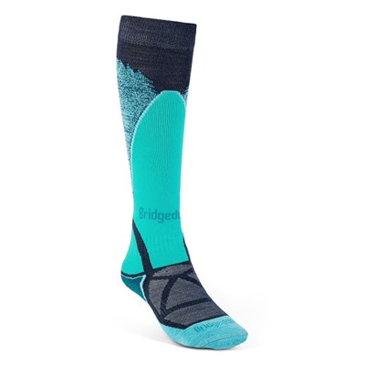 Podkolenky Bridgedale Ski Midweight MP Over Calf W dark denim/aqua