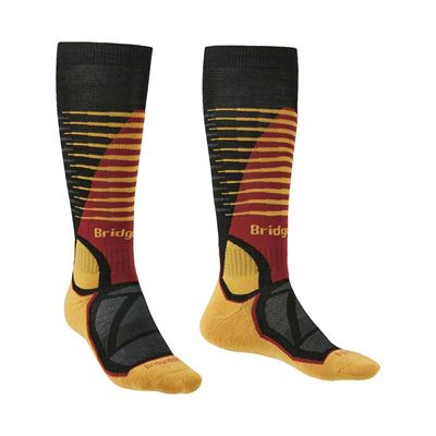 Podkolenky Bridgedale Ski Midweight ME Over Calf black/gold