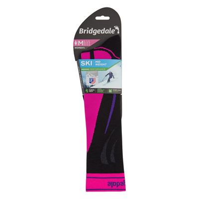 Podkolenky Bridgedale Ski Midweight ME Over Calf W black/fluro pink