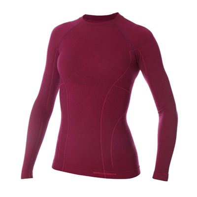 Triko Brubeck Active Wool Long Sleeve Shirt W plum