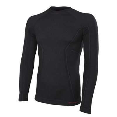 Triko Brubeck Active Wool Long Sleeve Shirt black