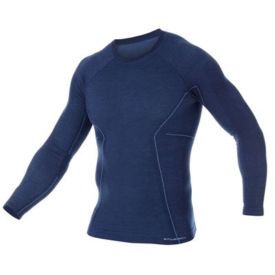 Triko Brubeck Active Wool Long Sleeve Shirt dark blue