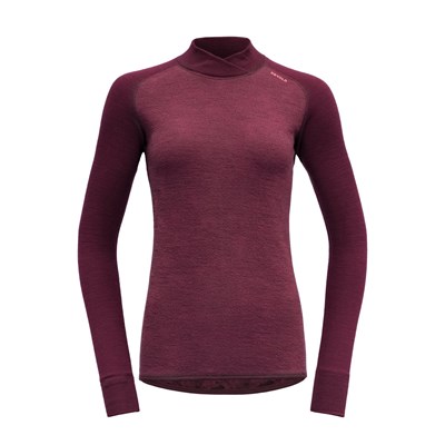 Triko Devold Kvitegga Cross Neck W beetroot