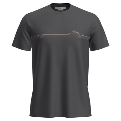 Triko Icebreaker Tech Lite SS Tee Range Stripes obsidian