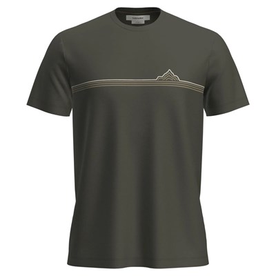 Triko Icebreaker Tech Lite SS Tee Range Stripes dk loden