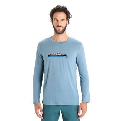 Triko Icebreaker Tech Lite II LS Tee Ski Fields astral blue