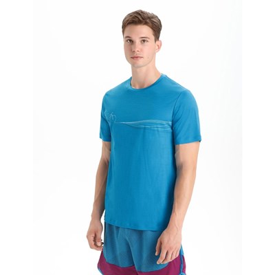 Triko Icebreaker Tech Lite II SS Tee Caden geo blue