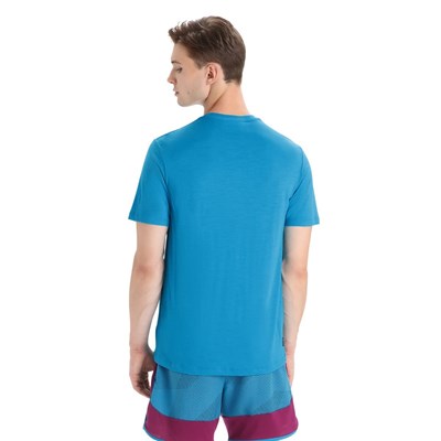 Triko Icebreaker Tech Lite II SS Tee Caden geo blue