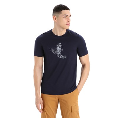 Triko Icebreaker Tech Lite II SS Tee Skiing Yeti midnight navy