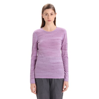 Triko Icebreaker Oasis LS Crw Ski W purple gaze/go berry