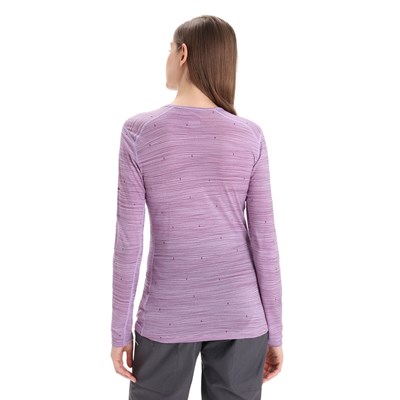 Triko Icebreaker Oasis LS Crw Ski W purple gaze/go berry