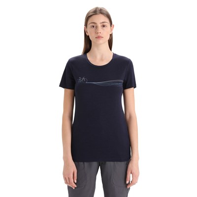 Triko Icebreaker Tech Lite II SS Tee Cadence Paths W midnight navy