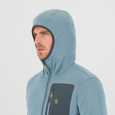 Mikina Karpos Antermoia Hooded Fleece woodl gray/black/smoke blue