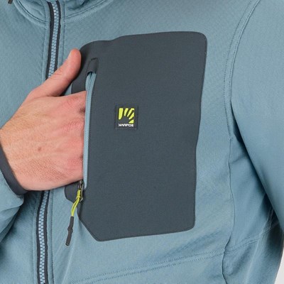 Mikina Karpos Antermoia Hooded Fleece woodl gray/black/smoke blue