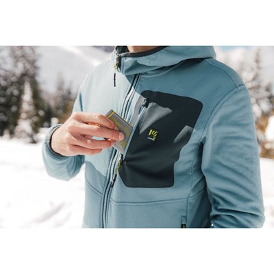 Mikina Karpos Antermoia Hooded Fleece woodl gray/black/smoke blue