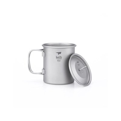 Hrnek Keith Titanium Titan Mug Single-Wall with Folding Handle and Lid 300ml