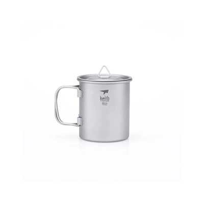 Hrnek Keith Titanium Titan Mug Single-Wall with Folding Handle and Lid 300ml