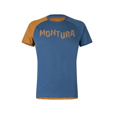 Triko Montura Karok T-shirt deep blue/caramel delave