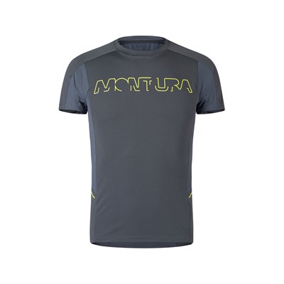 Triko Montura Run Logo T-shirt gunmetal grey/neon yellow