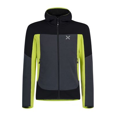 Mikina Montura Sky Plus Hoody Maglia gunmetal grey/lime green