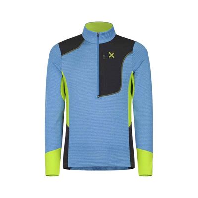 Mikina Montura Thermal Grid Anorak teal blue/acid green